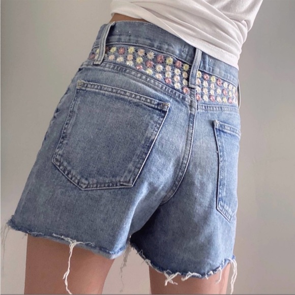 Madewell Perfect Vintage Jean Short Floral Embroidered Size 28 - Picture 6 of 12